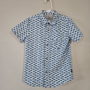 Eddie Bauer Kids Light Blue Shark Print Shirt